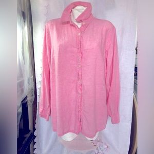Pretty pink button up ladies 1x shirt by joe fresh